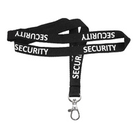 Lanyard Prem Black Security BAway & Dog Hook 15mm