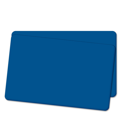 Cards .76mm PVC Food Safe Blue  Dual Sided CR80